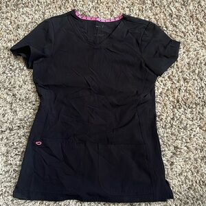 Heart Soul Black Scrub Top